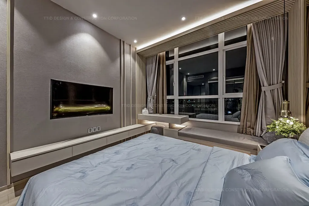 Phòng ngủ - Căn hộ Penthouse Vista Verde Quận 2 - Phong cách Modern | Space T