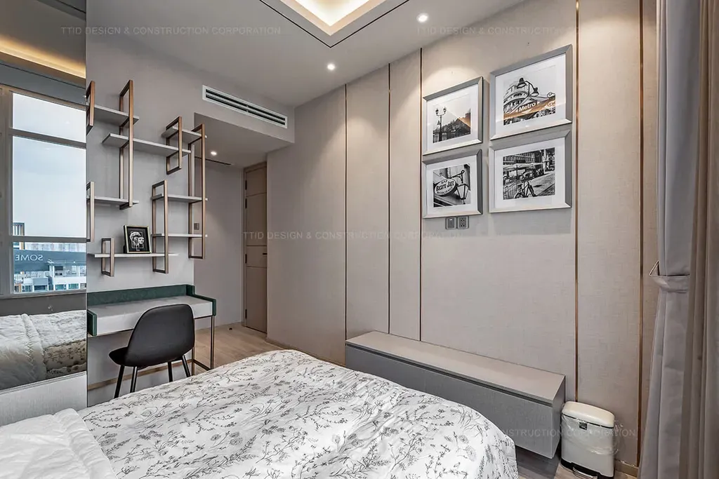 Phòng ngủ - Căn hộ Penthouse Vista Verde Quận 2 - Phong cách Modern | Space T