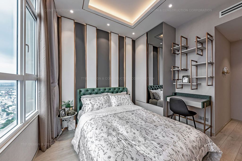 Phòng ngủ - Căn hộ Penthouse Vista Verde Quận 2 - Phong cách Modern  | Space T