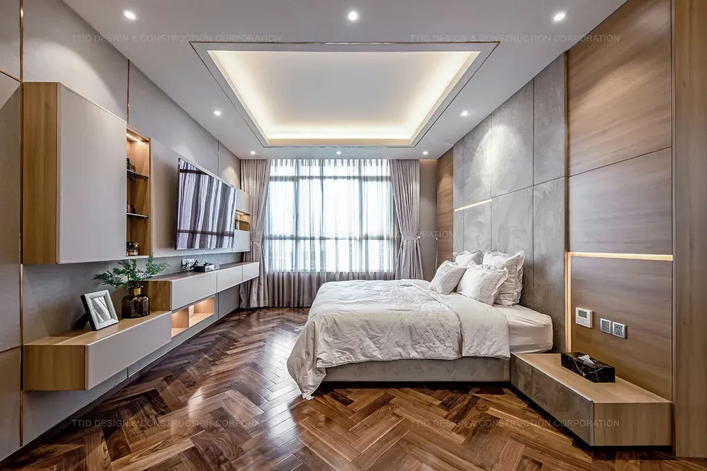 Phòng ngủ - Căn hộ Penthouse Vista Verde Quận 2 - Phong cách Modern | Space T