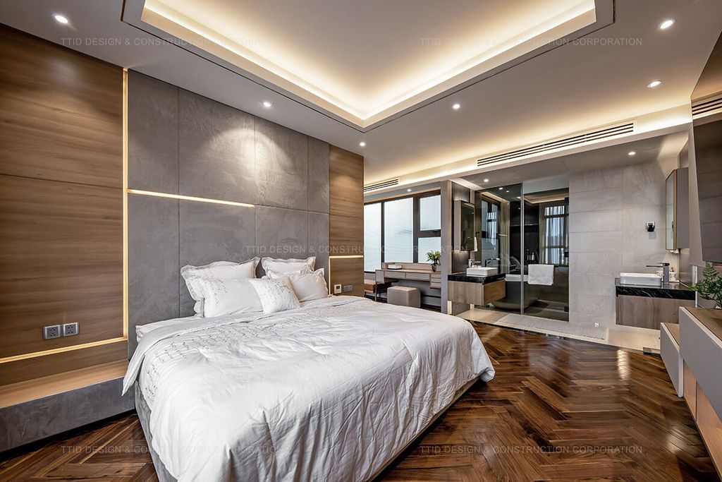 Phòng ngủ - Căn hộ Penthouse Vista Verde Quận 2 - Phong cách Modern  | Space T