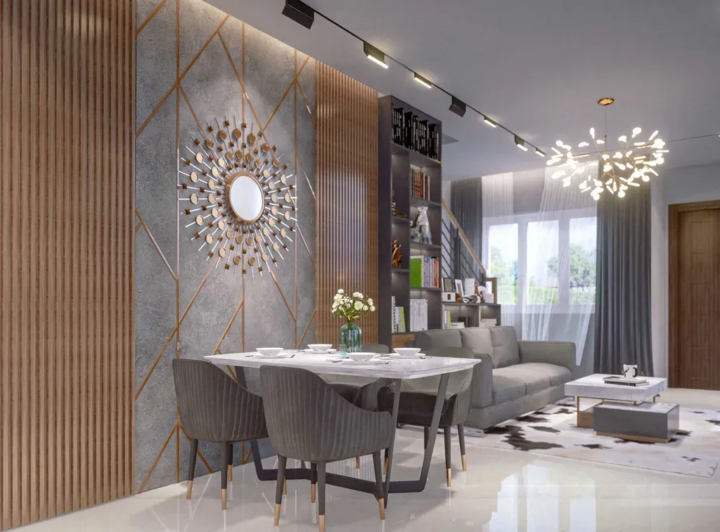 Phòng khách, Phòng ăn - Nhà phố Suncasa Bình Dương - Phong cách Modern | Space T