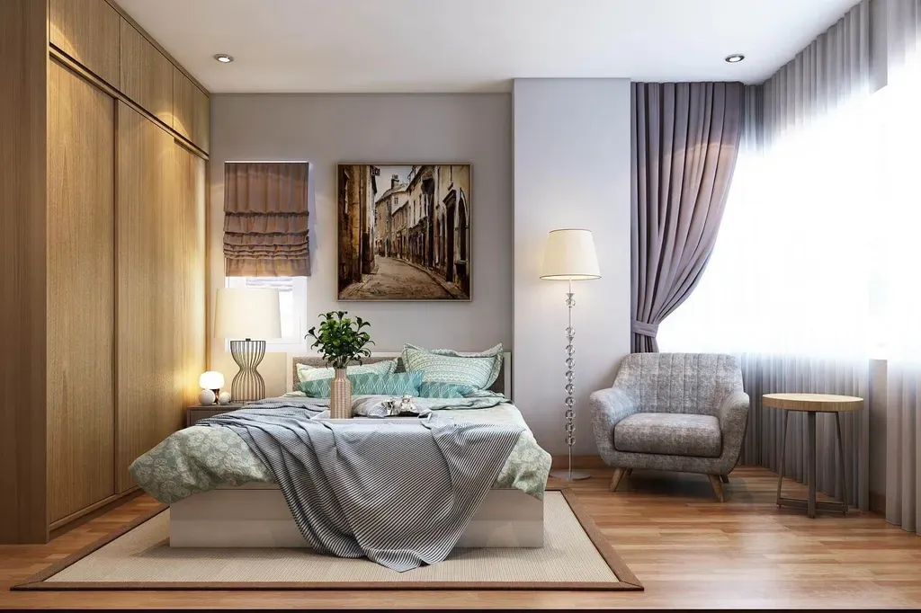 Phòng ngủ - Căn hộ Him Lam Quận 6 54m2 - Phong cách Modern | Space T