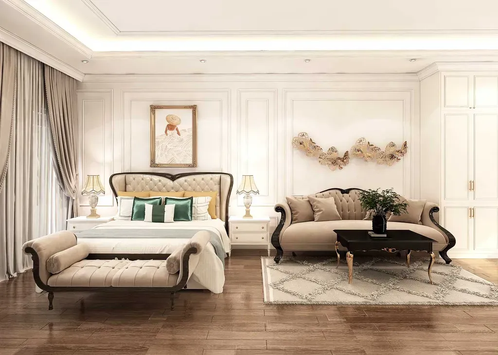 Phòng ngủ Villa Dĩ An Bình Dương 50m2 - Phong cách Neo Classic | Space T
