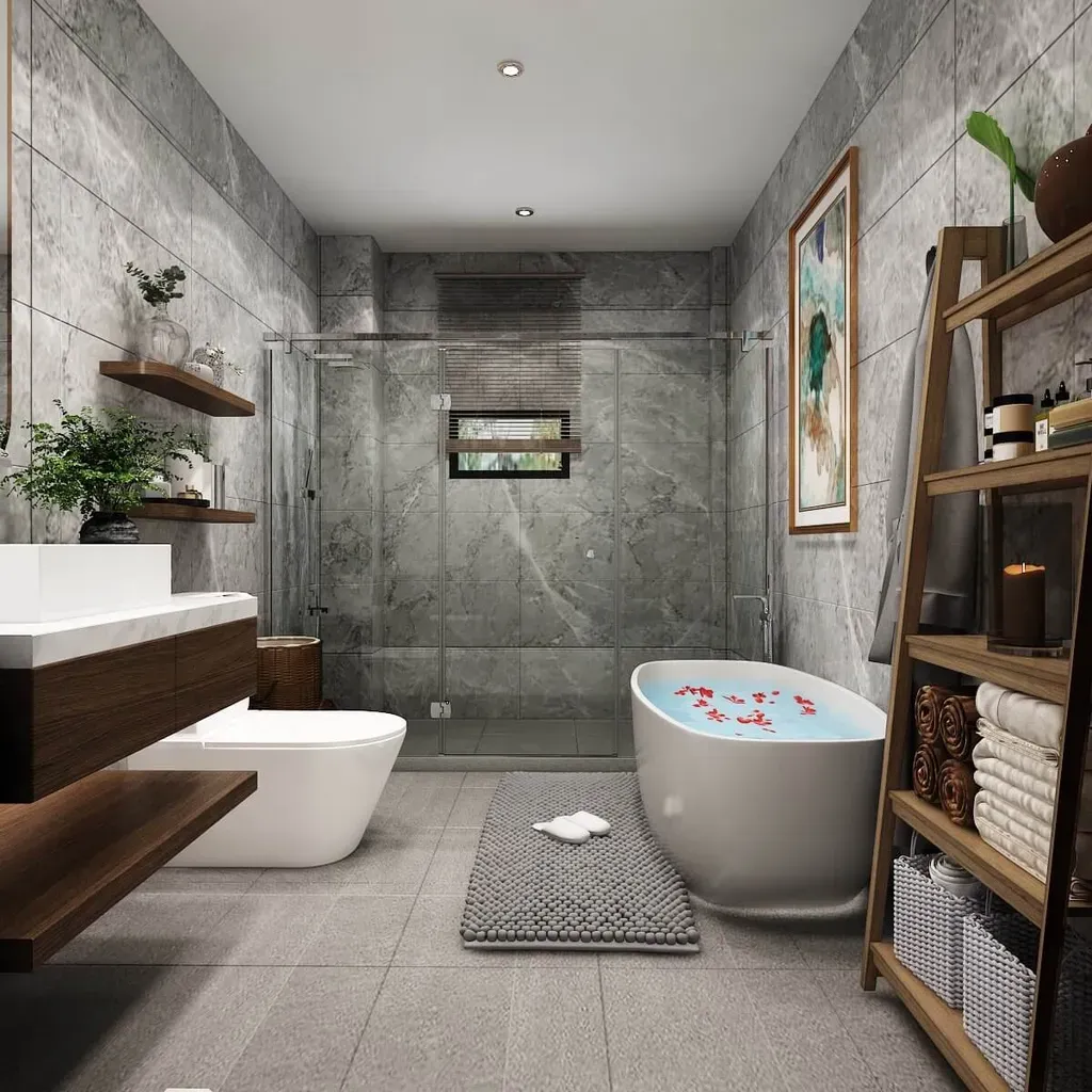Phòng tắm - Phòng ngủ Villa Dĩ An Bình Dương 50m2 - Phong cách Neo Classic | Space T