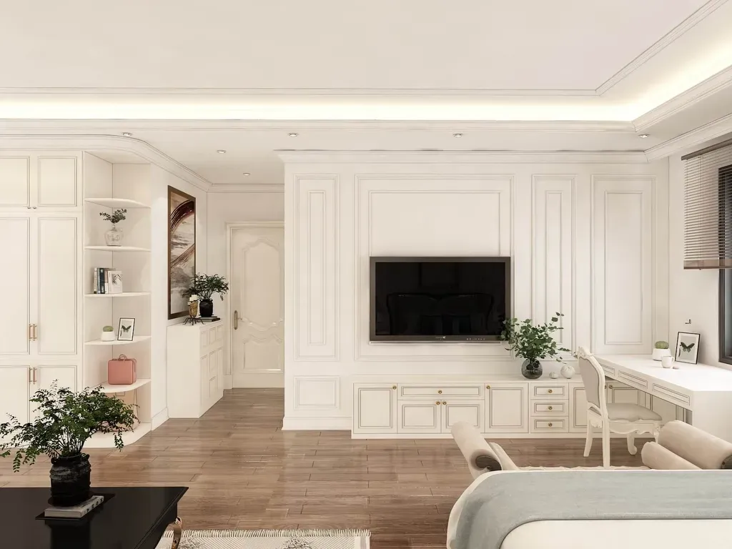 Phòng ngủ - Phòng ngủ Villa Dĩ An Bình Dương 50m2 - Phong cách Neo Classic | Space T