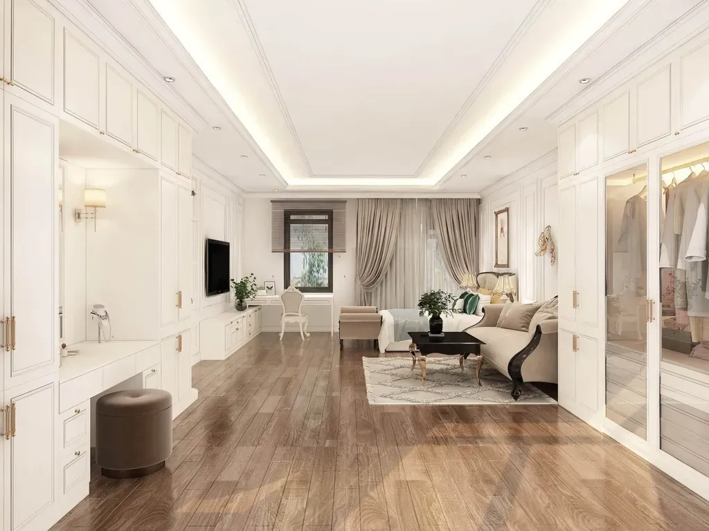Phòng ngủ - Phòng ngủ Villa Dĩ An Bình Dương 50m2 - Phong cách Neo Classic | Space T