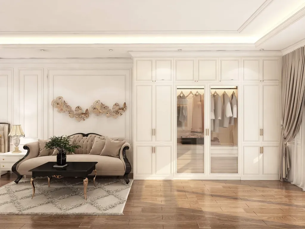 Phòng ngủ - Phòng ngủ Villa Dĩ An Bình Dương 50m2 - Phong cách Neo Classic | Space T