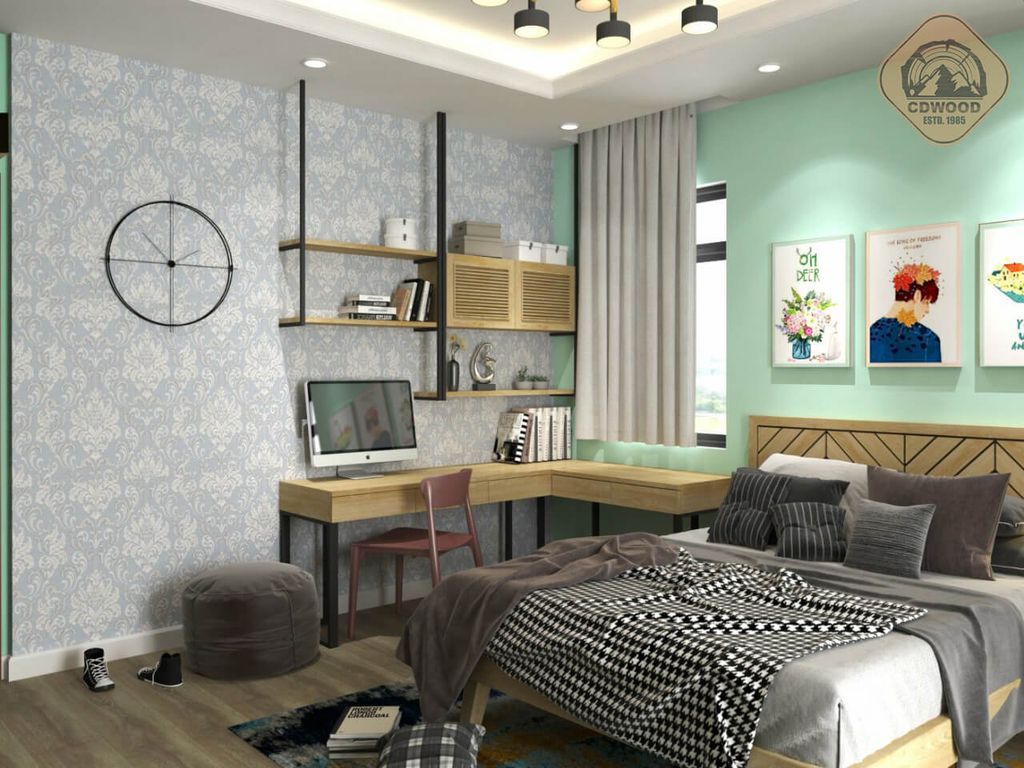 Phòng ngủ, Phòng làm việc - Villa Mr Tòng 305m2 - Phong cách Neo Classic  | Space T