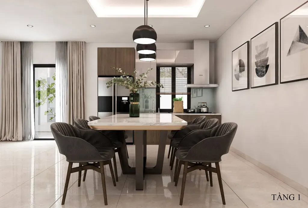 Phòng ăn - Nhà phố KDC Solar City Long An - Phong cách Modern | Space T
