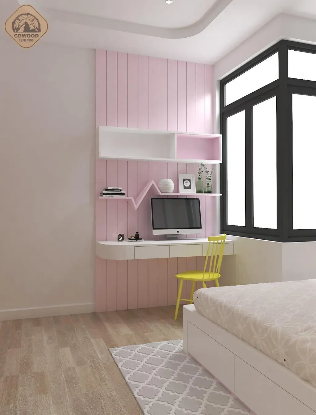 Phòng ngủ, Phòng làm việc - Nhà phố Gò Vấp - Phong cách Modern + Scandinavian | Space T