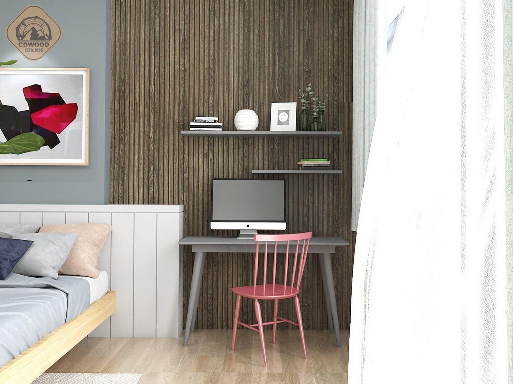 Phòng ngủ, Phòng làm việc - Nhà phố Gò Vấp - Phong cách Modern + Scandinavian  | Space T