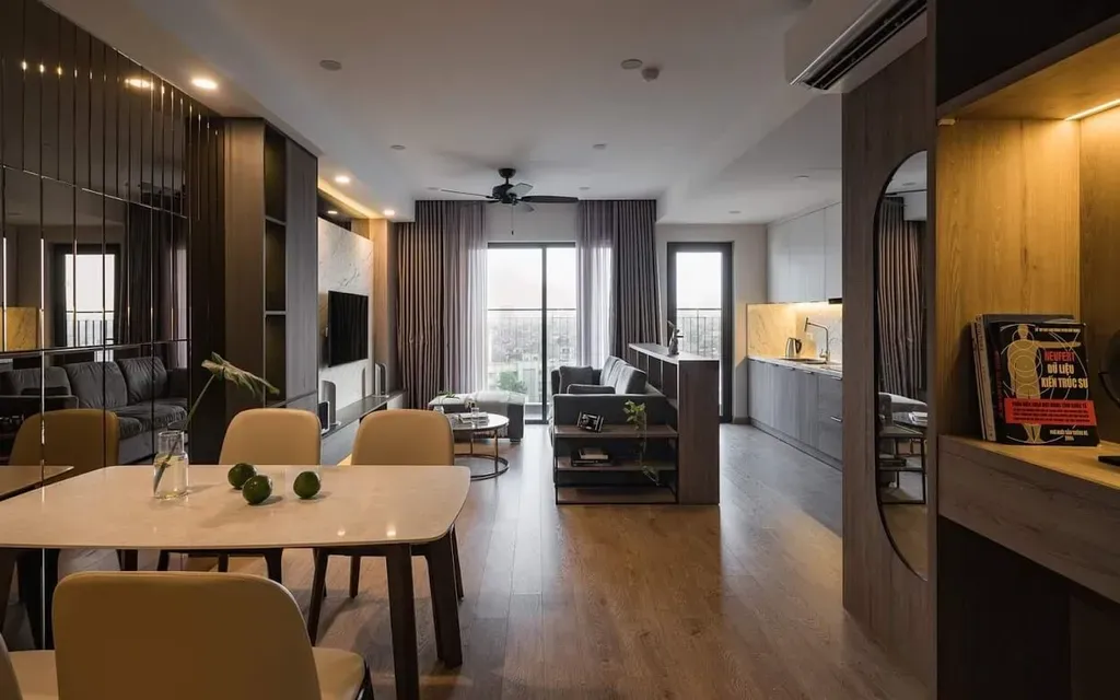 Phòng khách, Phòng ăn - Căn hộ Estella Quận 2 - Phong cách Modern | Space T