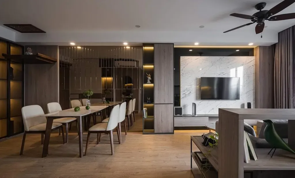 Phòng khách, Phòng ăn - Căn hộ Estella Quận 2 - Phong cách Modern | Space T