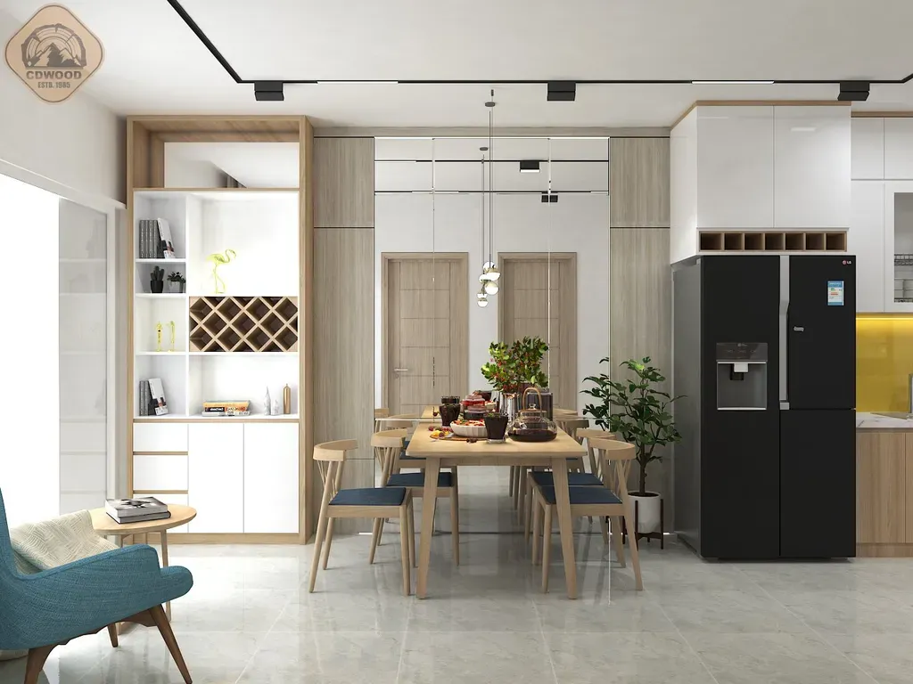 Phòng ăn - Căn hộ Green Town Bình Tân 68m2 - Phong cách Scandinavian | Space T
