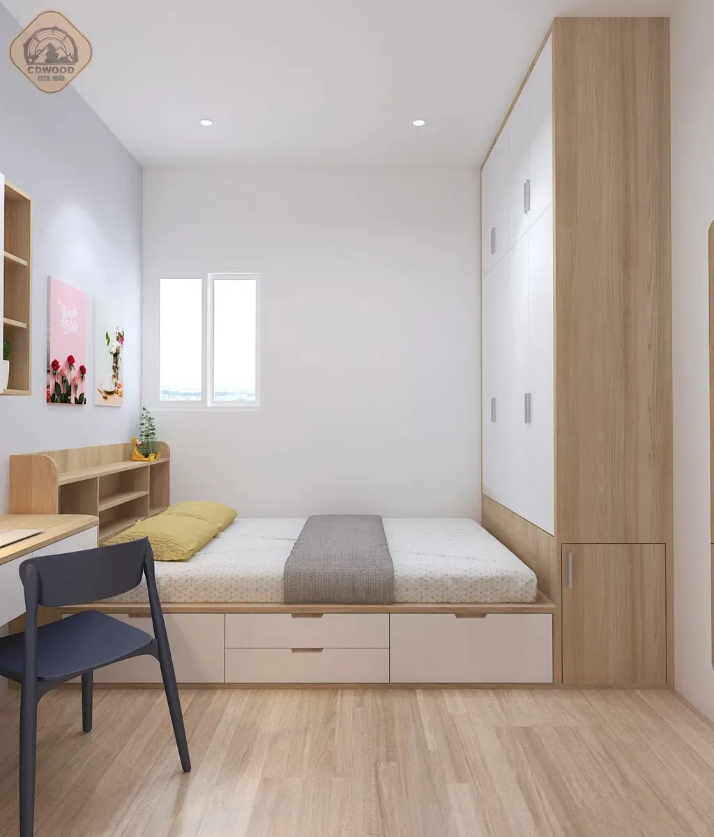 Phòng ngủ - Căn hộ Green Town Bình Tân 68m2 - Phong cách Scandinavian | Space T