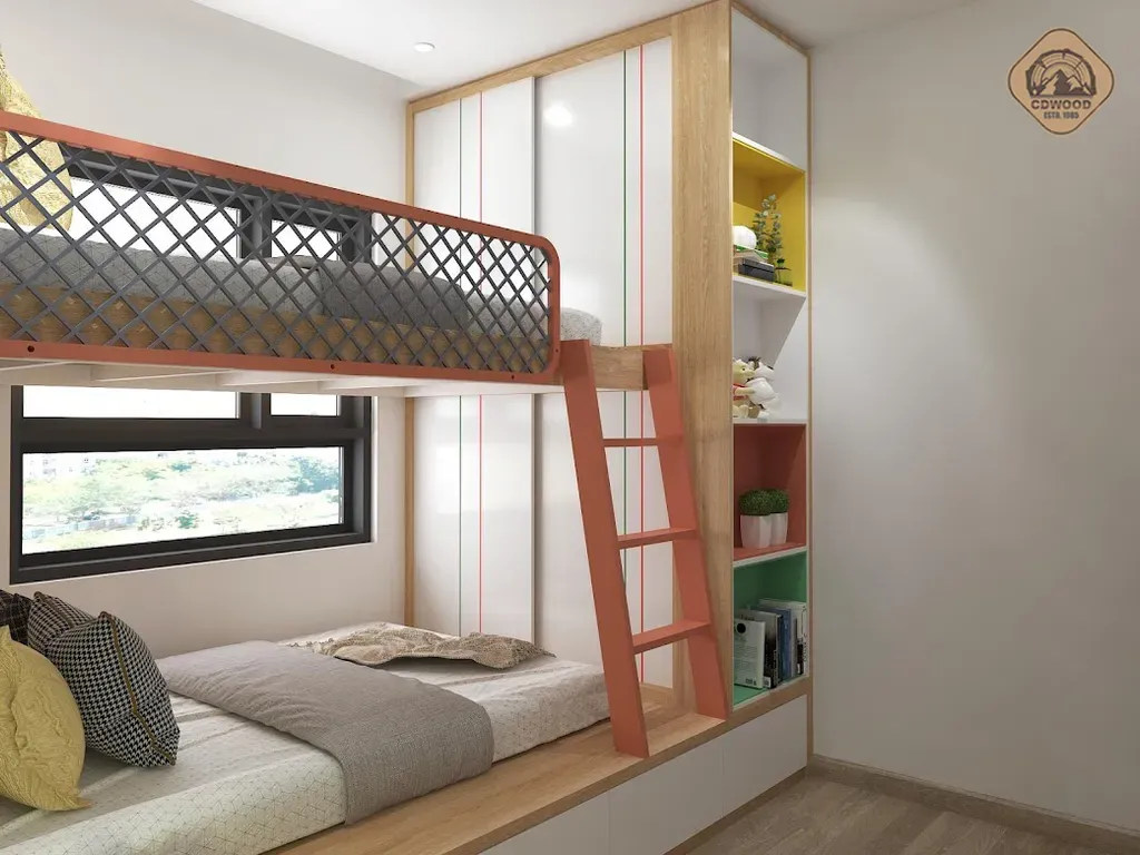 Phòng ngủ - Nhà mẫu Dự án Green Town Bình Tân 68m2 - Phong cách Color Block + Scandinavian | Space T