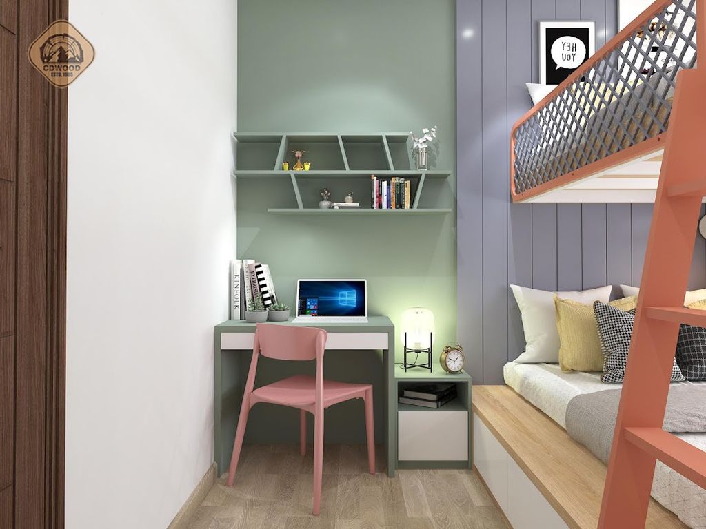 Phòng ngủ - Nhà mẫu Dự án Green Town Bình Tân 68m2 - Phong cách Color Block + Scandinavian  | Space T