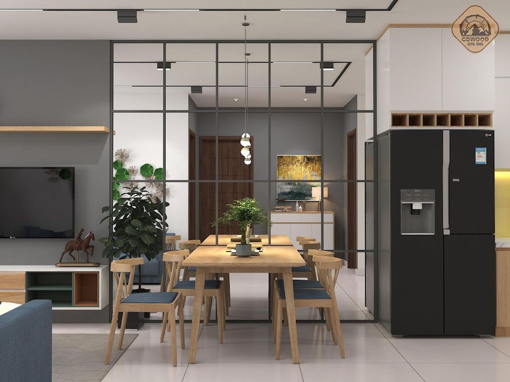 Phòng ăn - Nhà mẫu Dự án Green Town Bình Tân 68m2 - Phong cách Color Block + Scandinavian  | Space T