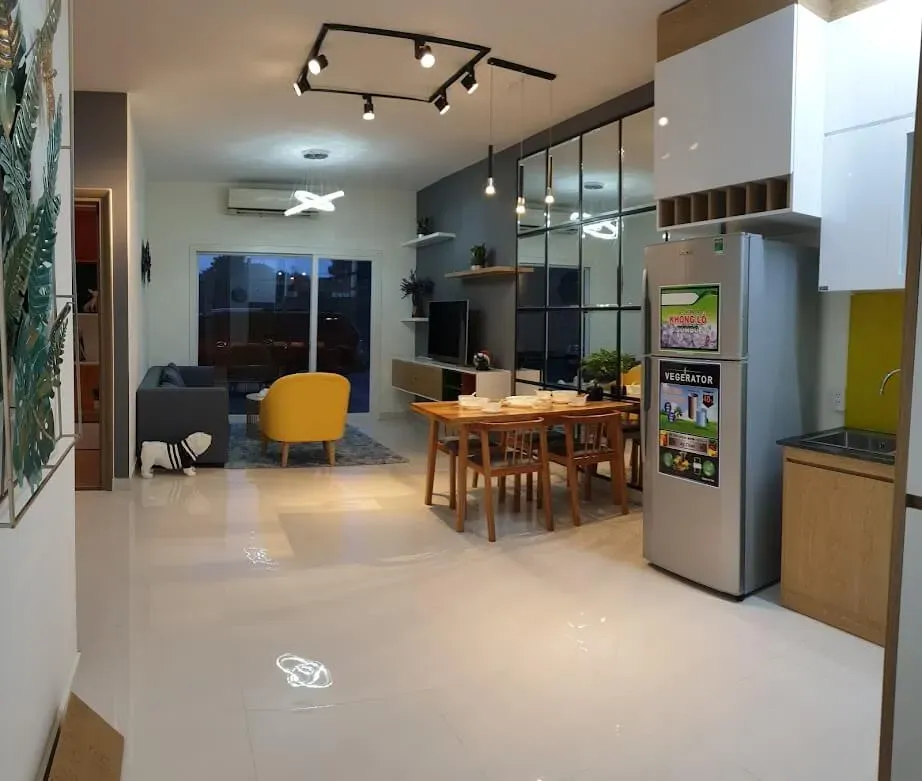 Phòng khách, Phòng ăn - Nhà mẫu Dự án Green Town Bình Tân - Phong cách Color Block + Scandinavian | Space T
