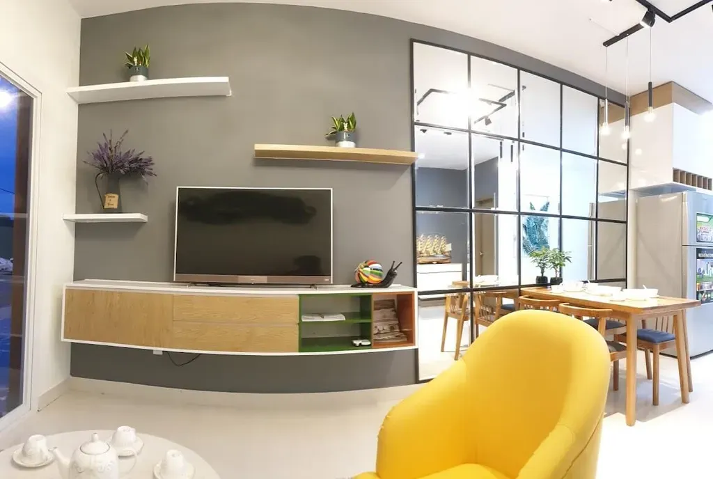 Phòng khách, Phòng ăn - Nhà mẫu Dự án Green Town Bình Tân - Phong cách Color Block + Scandinavian | Space T