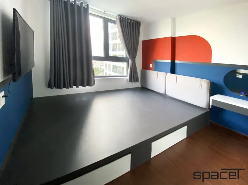 Phòng ngủ - Căn hộ Goldora Plaza Nhà Bè - Phong cách Color Block | Space T