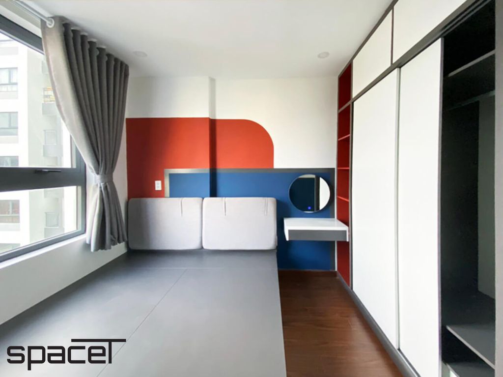 Phòng ngủ - Căn hộ Goldora Plaza Nhà Bè - Phong cách Color Block  | Space T