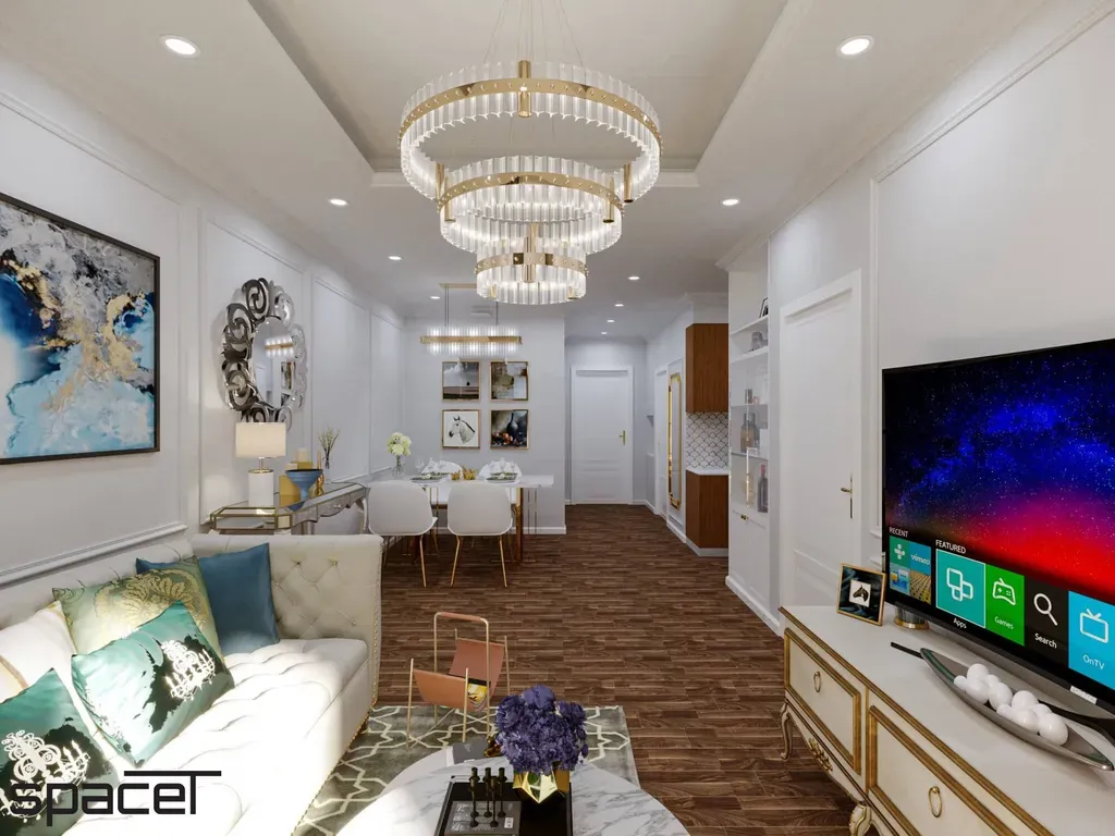 Phòng khách, Phòng ăn - Căn hộ Akari City Quận Bình Tân - Phong cách Neo Classic | Space T