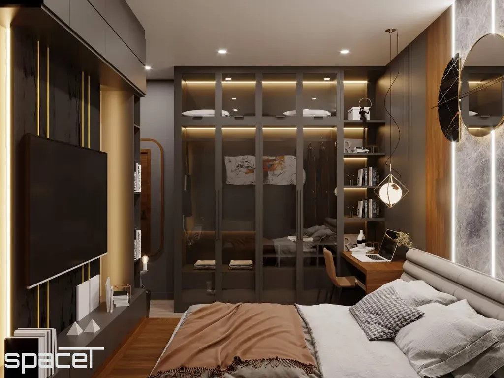 Phòng ngủ - Phòng ngủ Nhà phố Quận 6 15m2 - Phong cách Modern | Space T