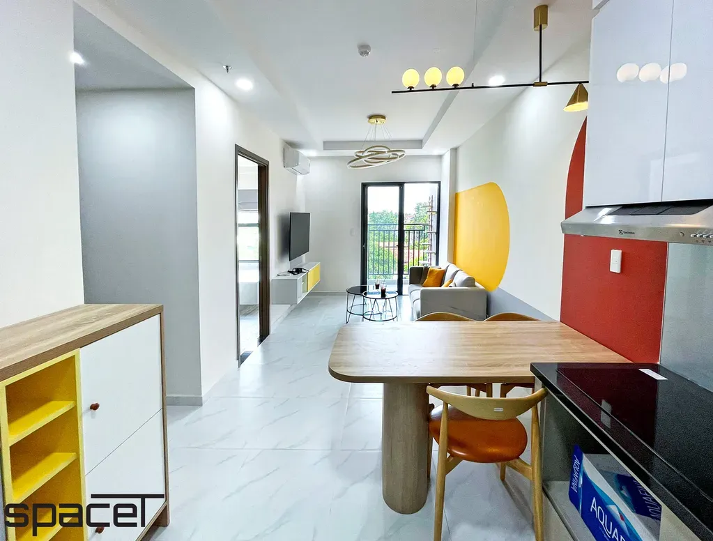 Phòng khách, Phòng ăn - Căn hộ Happy One 2PN - Phong cách Color Block | Space T