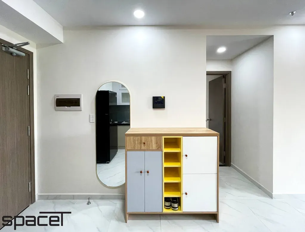Lối vào - Căn hộ Happy One 2PN - Phong cách Color Block | Space T