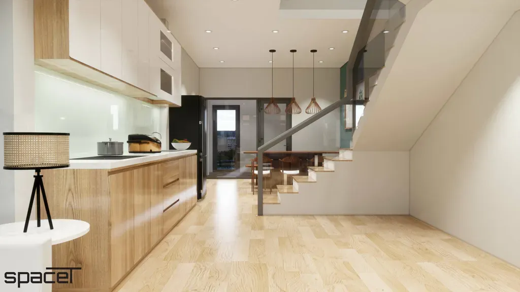 Phòng bếp - Nhà phố Quận 12 108m2 - Phong cách Modern + Scandinavian | Space T