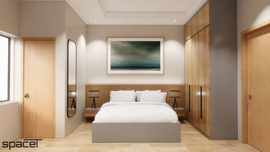 Phòng ngủ - Nhà phố Quận 12 108m2 - Phong cách Modern + Scandinavian | Space T