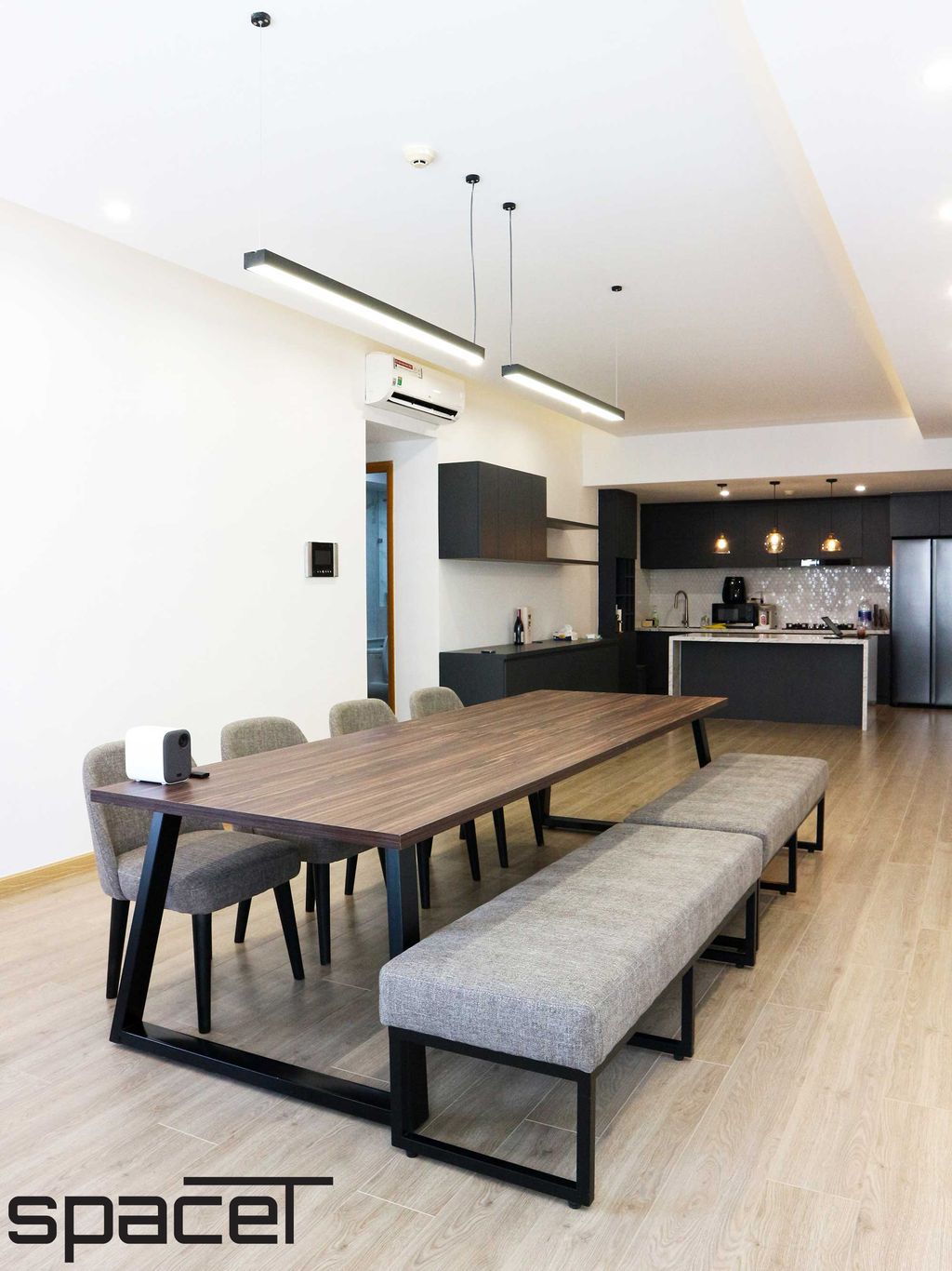 Phòng bếp, Phòng ăn - Căn hộ Saigon Pearl 3PN - Phong cách Minimalist + Modern  | Space T