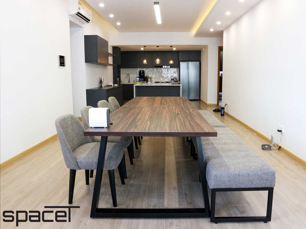 Phòng bếp, Phòng ăn - Căn hộ Saigon Pearl 3PN - Phong cách Minimalist + Modern  | Space T