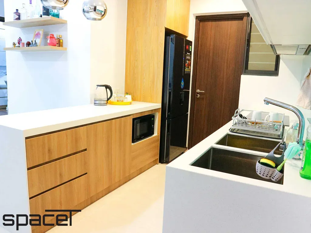 Phòng bếp - Căn hộ One Verandah 2PN - Phong cách Scandinavian + Modern | Space T
