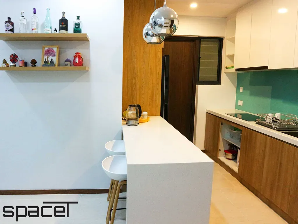 Phòng bếp - Căn hộ One Verandah 2PN - Phong cách Scandinavian + Modern | Space T