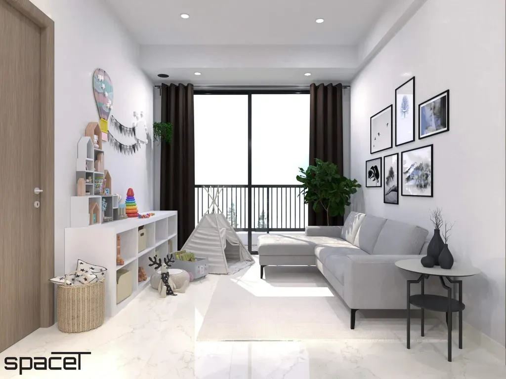 Phòng khách - Căn hộ Safira Khang Điền Quận 9 69m2 - Phong cách Scandinavian | Space T