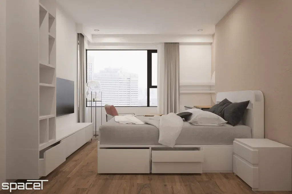 Phòng ngủ - Căn hộ Kingdom 101 1PN 60m2 - Phong cách Modern | Space T