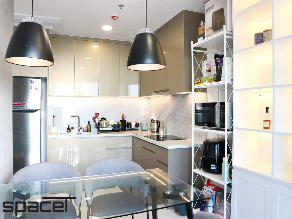 Phòng bếp, Phòng ăn - Căn hộ Kingdom 101 1PN - Phong cách Modern | Space T