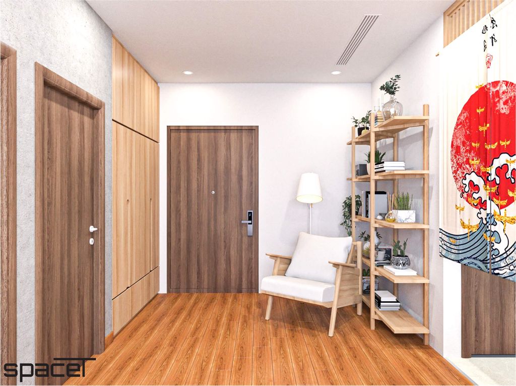 Lối vào - Căn hộ Eco Green Quận 7 49m2 - Phong cách Japandi  | Space T