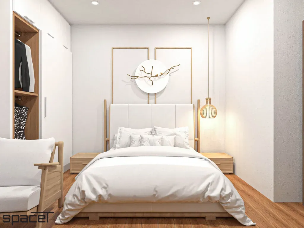 Phòng ngủ - Căn hộ Eco Green Quận 7 49m2 - Phong cách Japandi | Space T