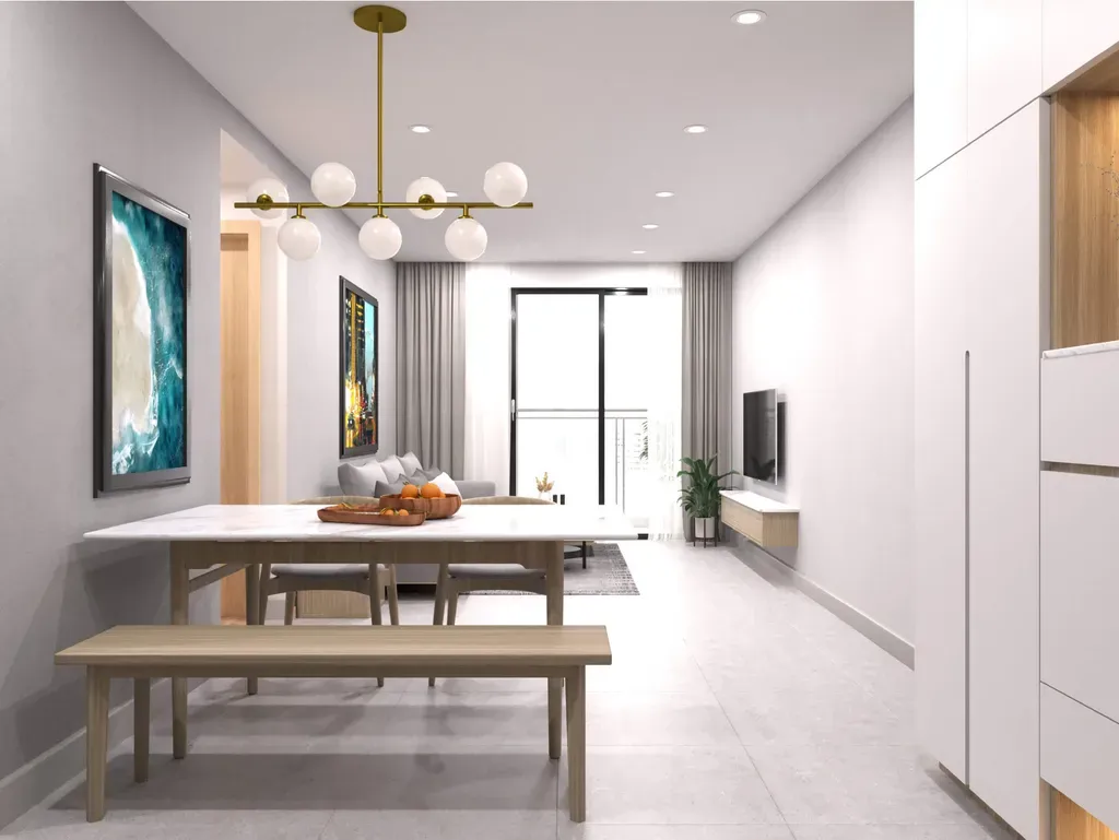 Phòng ăn - Căn hộ Compass One Bình Dương 51m2 - Phong cách Scandinavian | Space T
