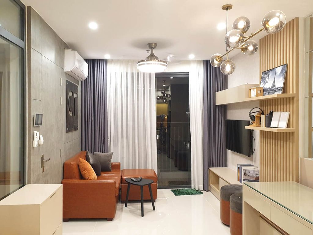 Phòng khách - Căn hộ Vinhomes Grand Park Quận 9 - Phong cách Modern  | Space T