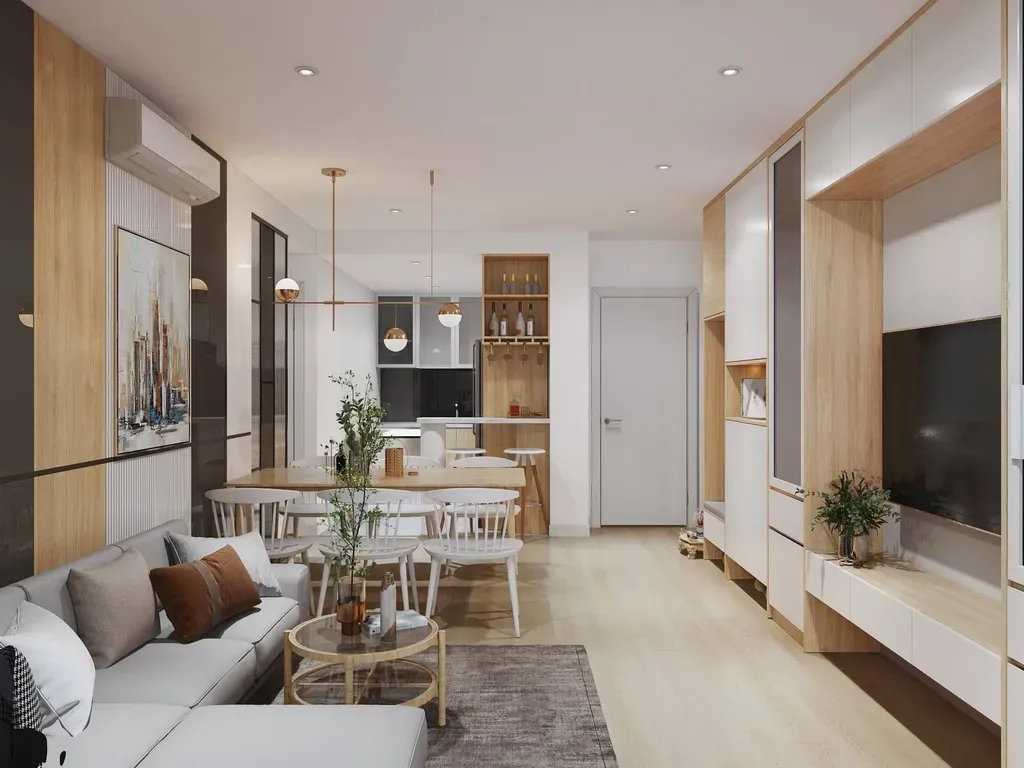 Phòng khách, Phòng ăn - Căn hộ Man Thiện C5 Quận 9 - Phong cách Scandinavian | Space T