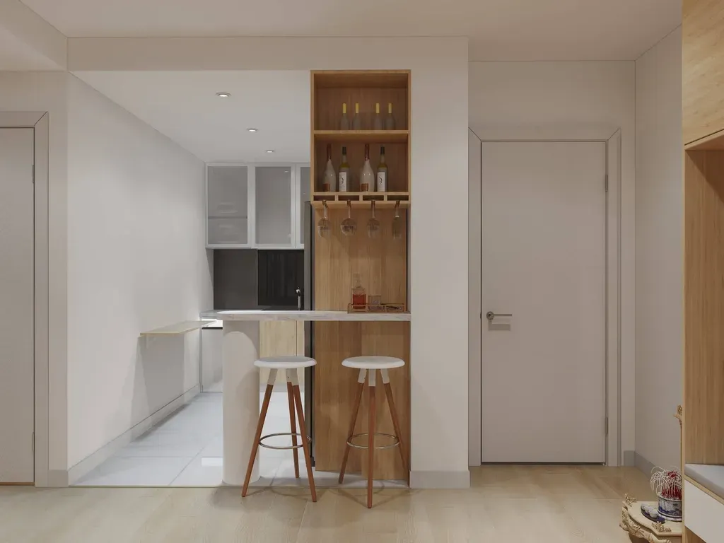 Phòng bếp, Lối vào - Căn hộ Man Thiện C5 Quận 9 - Phong cách Scandinavian | Space T