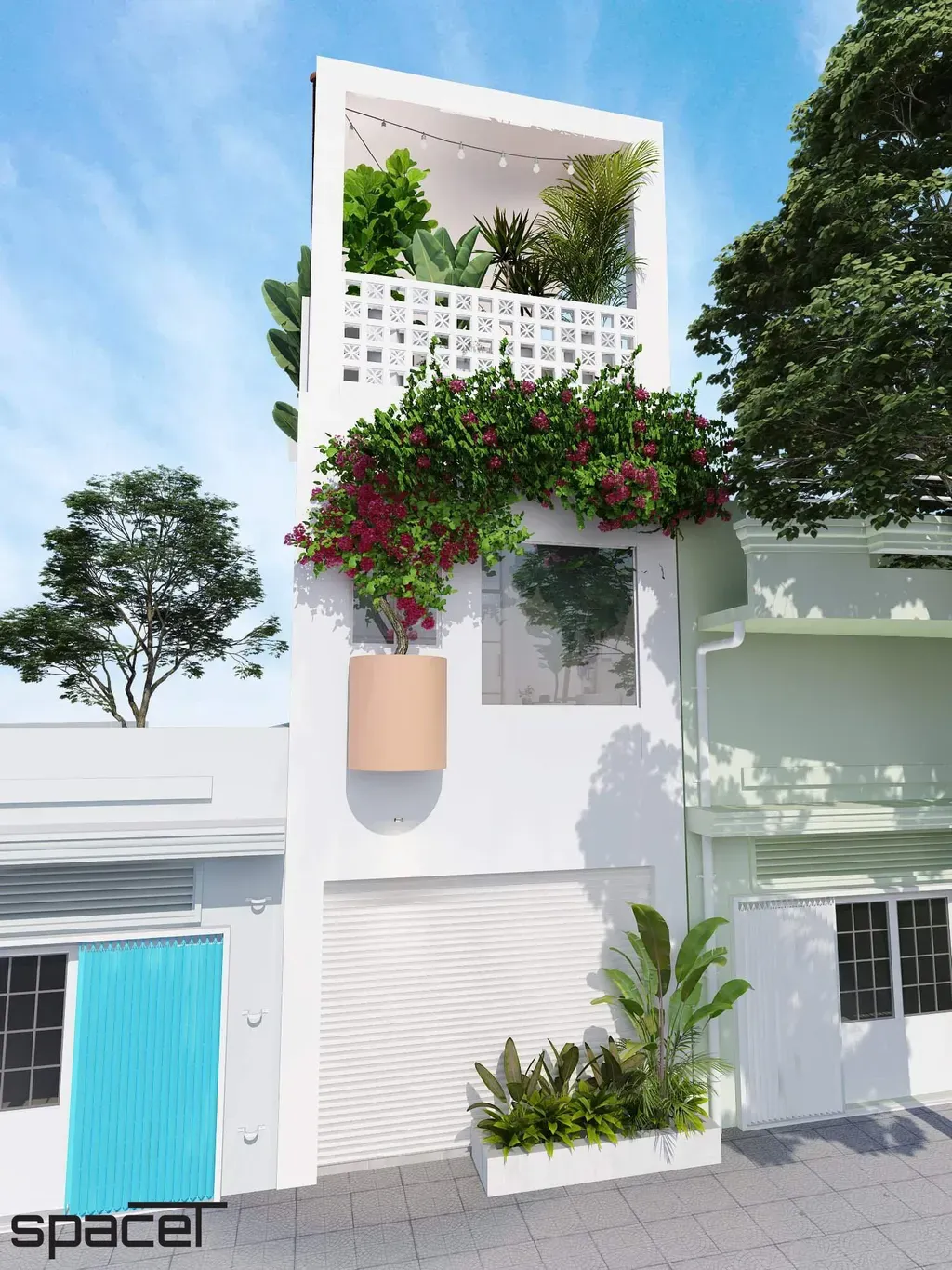 Mặt tiền - Nhà phố Xô Viết Nghệ Tĩnh - Phong cách Color Block + Scandinavian | Space T