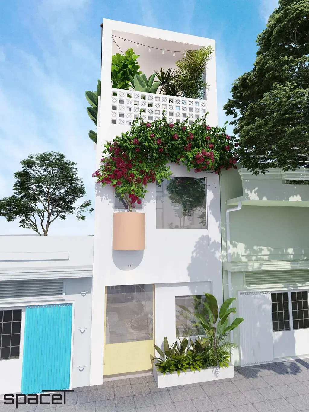 Mặt tiền - Nhà phố Xô Viết Nghệ Tĩnh - Phong cách Color Block + Scandinavian | Space T