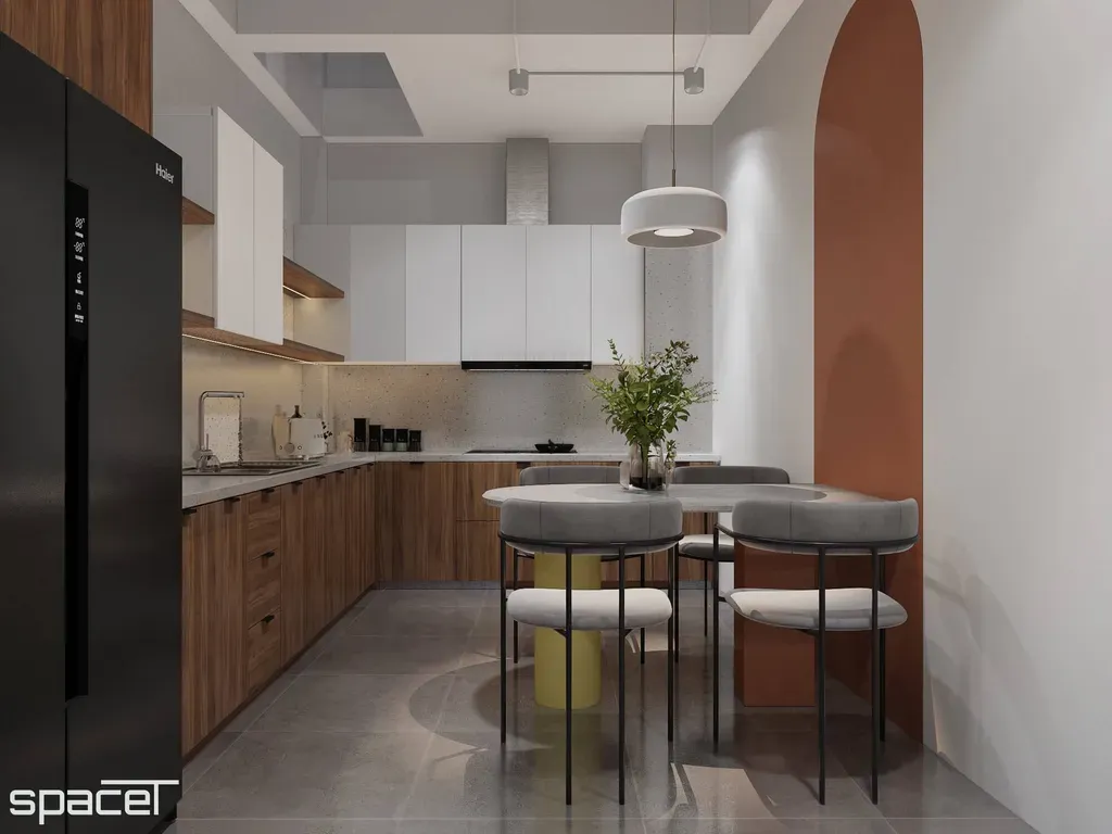 Phòng bếp, Phòng ăn - Nhà phố Xô Viết Nghệ Tĩnh - Phong cách Color Block + Scandinavian | Space T