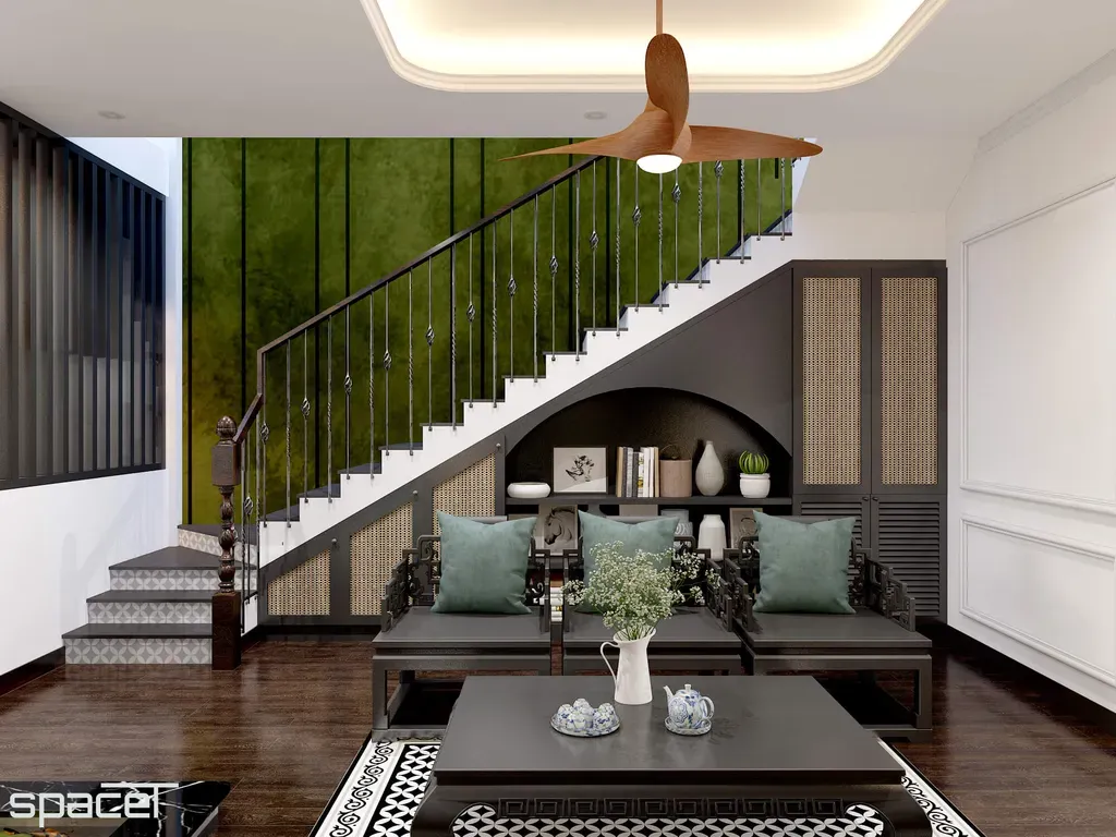 Phòng khách - Nhà phố Takara Residence Bình Dương - Phong cách Indochine | Space T